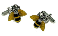 Beautiful yellow 'honey' bee cufflinks - for all busy 'bee' dads!