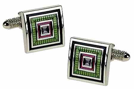 Green Square 1930's Style cufflinks