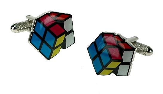 Retro Rubix Game Cube Style Cufflinks