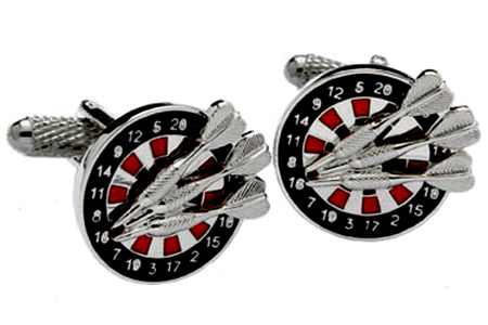 Dart Board and Darts Cufflinks