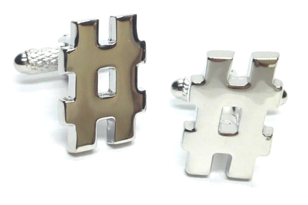 Hashtag Social Media Cufflinks