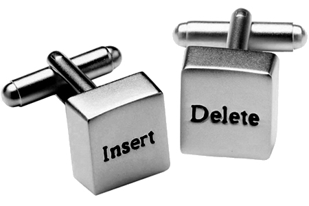 Insert and Delete Computer Keyboard Key Cufflinks