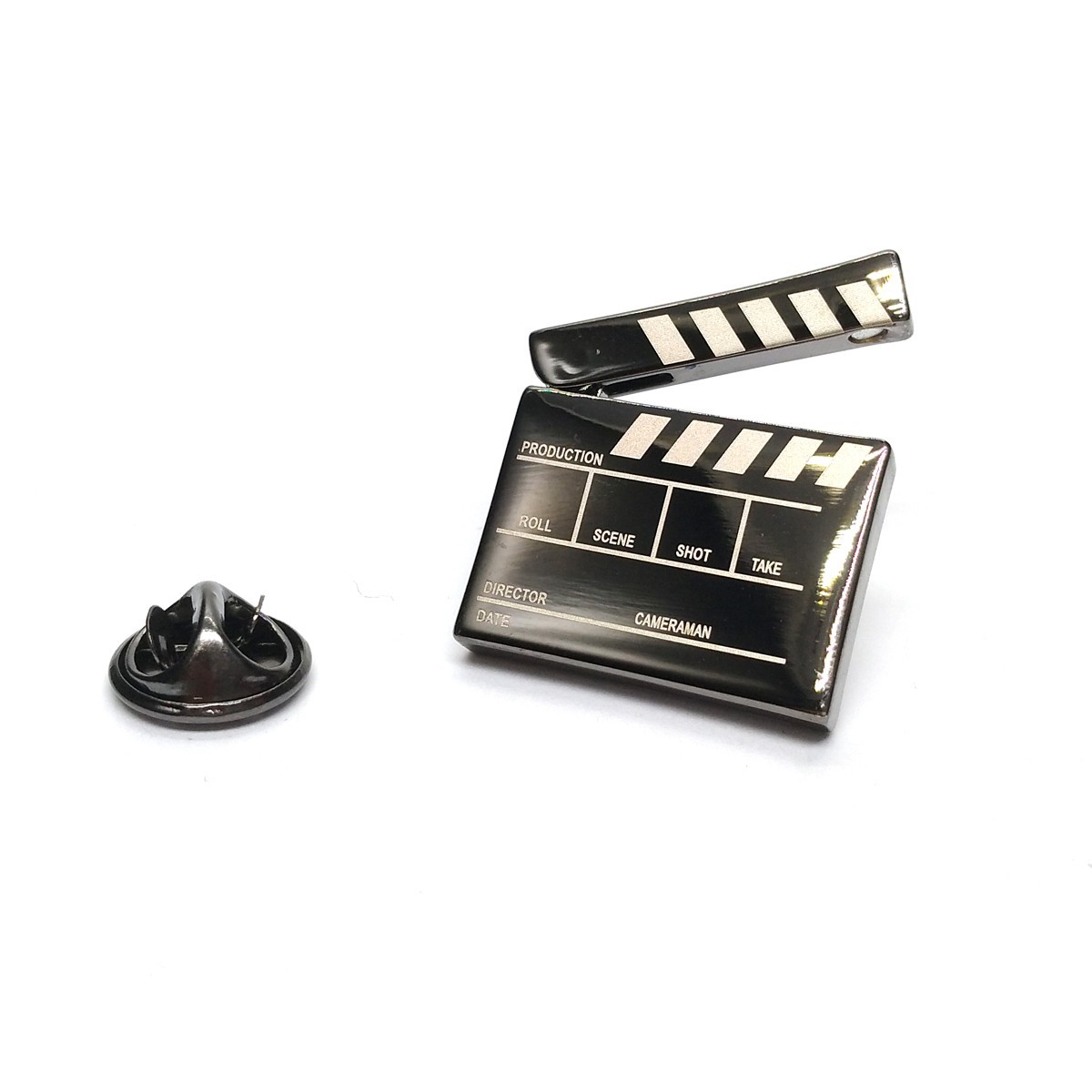 Film Clapper Board Lapel Badge with Moving Part