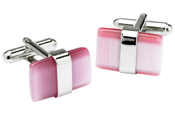 Pink Cats Eye Cufflinks