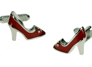 Red Stiletto Shoe Cufflinks