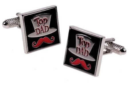 Top Dad : Hat and Moustache Cufflinks